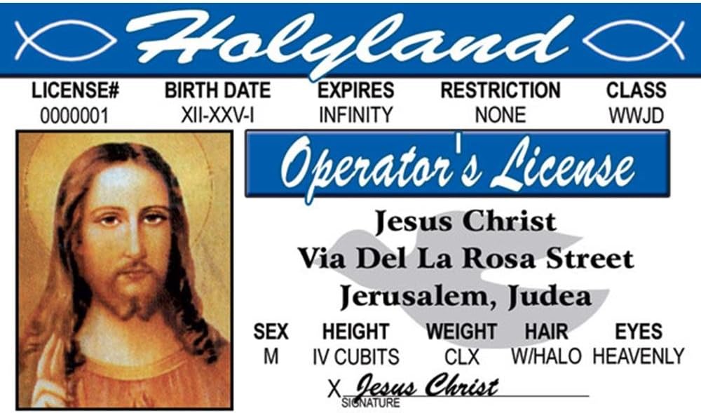  Jesus Driver’S License  Fake ID 